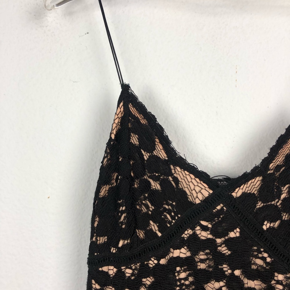 Zara black lace skater cocktail dress - Picture 4 of 8